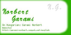 norbert garami business card